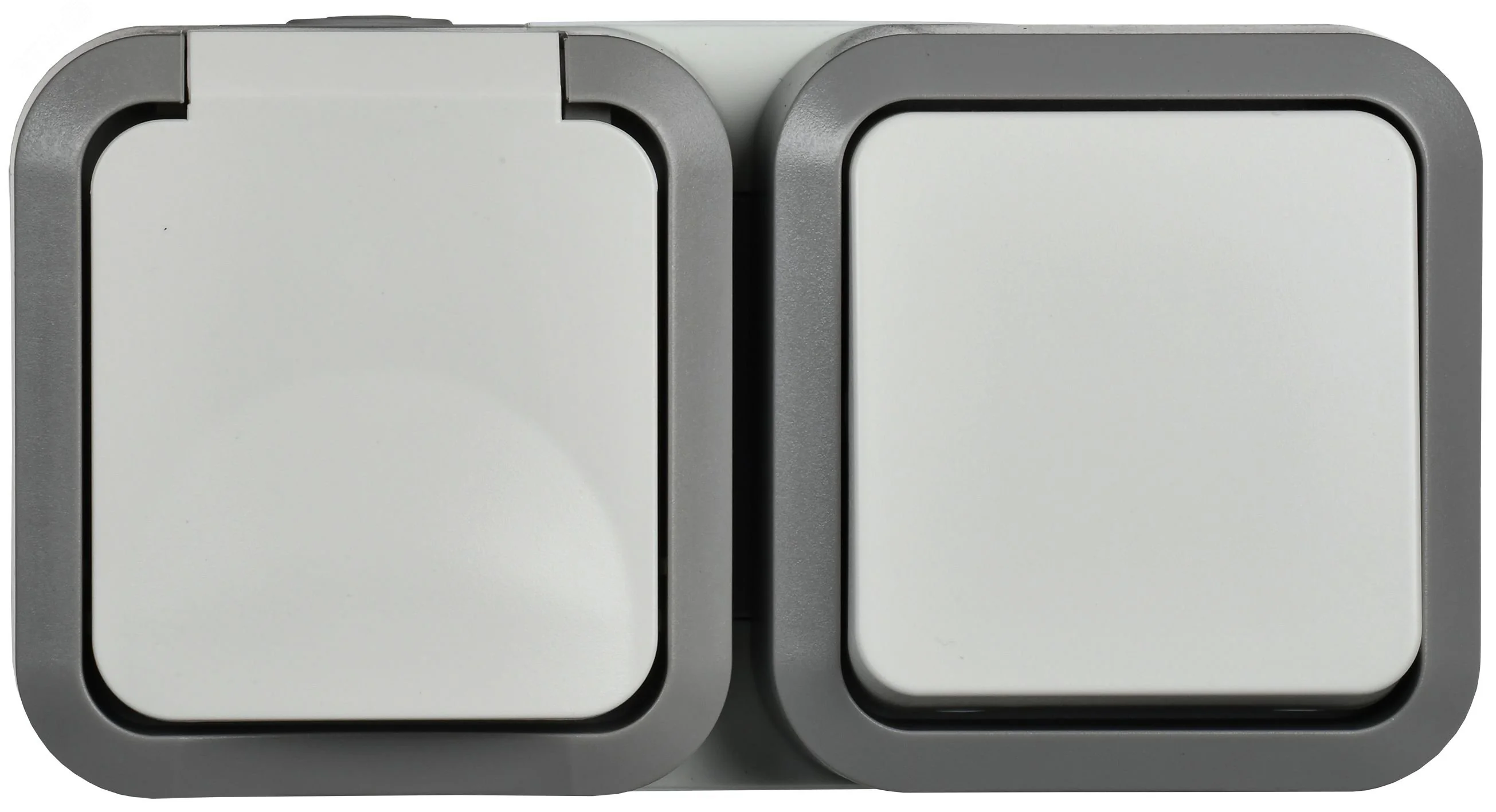 Блок ОП розетка + выключ. горизонт. TORS 16А IP55 TS242 бел. TS-G10-6-55-V-K41