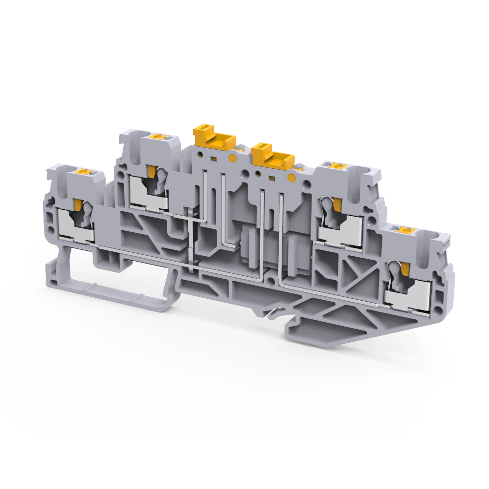 Клемма 2х-ярусная push-in 2,5 кв.мм разъед. OptiClip CPDLK-2,5-2L-MT-N-I-S-серый 331874