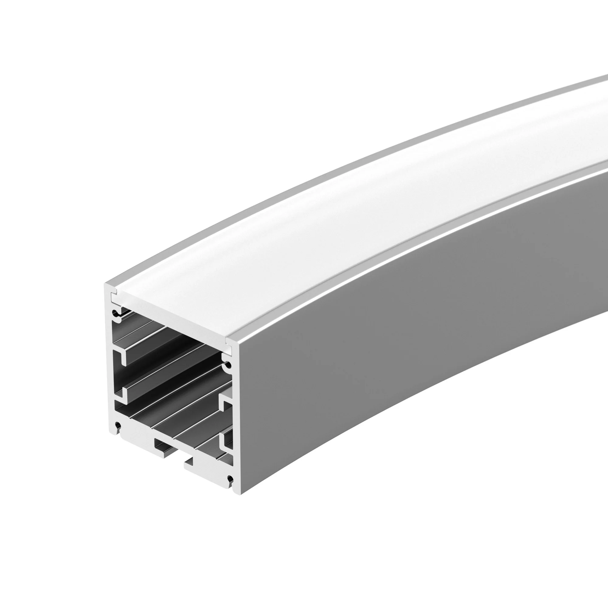 Профиль SL-ARC-3535-D800-A45 SILVER (320мм, дуга 1 из 8) 027639 - Алюминиевый профиль для составления круга диаметром 800мм, для радиусной светодиодной линейки, с выводом свечения вниз, длина ? от круга 800мм. внутренний диаметр круга 765 мм, внешний диам