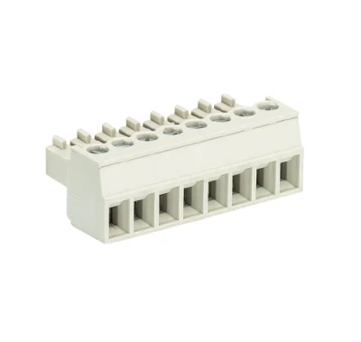 Розетка Wiecon 8513 B / 8 OB - Розеточный разъем, угловой, на кабель, шаг 3,5 мм, 8 полюсов, номинальное сечение: 1,5 мм кв., винтовая фиксация провода, 250V, 8А, без маркировки, цвет: серый, серия 8513 B