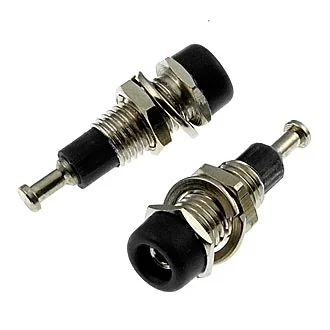 Z008 2MM PANEL JACK BLACK - Гнездо Z008 2 мм на панель jack черный, на панель под пайку