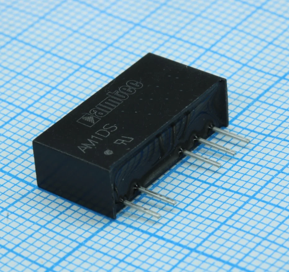 AM1DS-2407SH30JZ - DC/DC, 1Вт, вход 21.6…26.4В, выход 7.2В/0.013…0.139А, изоляция 3000В DC, КПД 80%, максимальная емкостная нагрузка не более 1000мкФ, SIP7, 19.65x6x10.16мм, -40…105°C, пластик