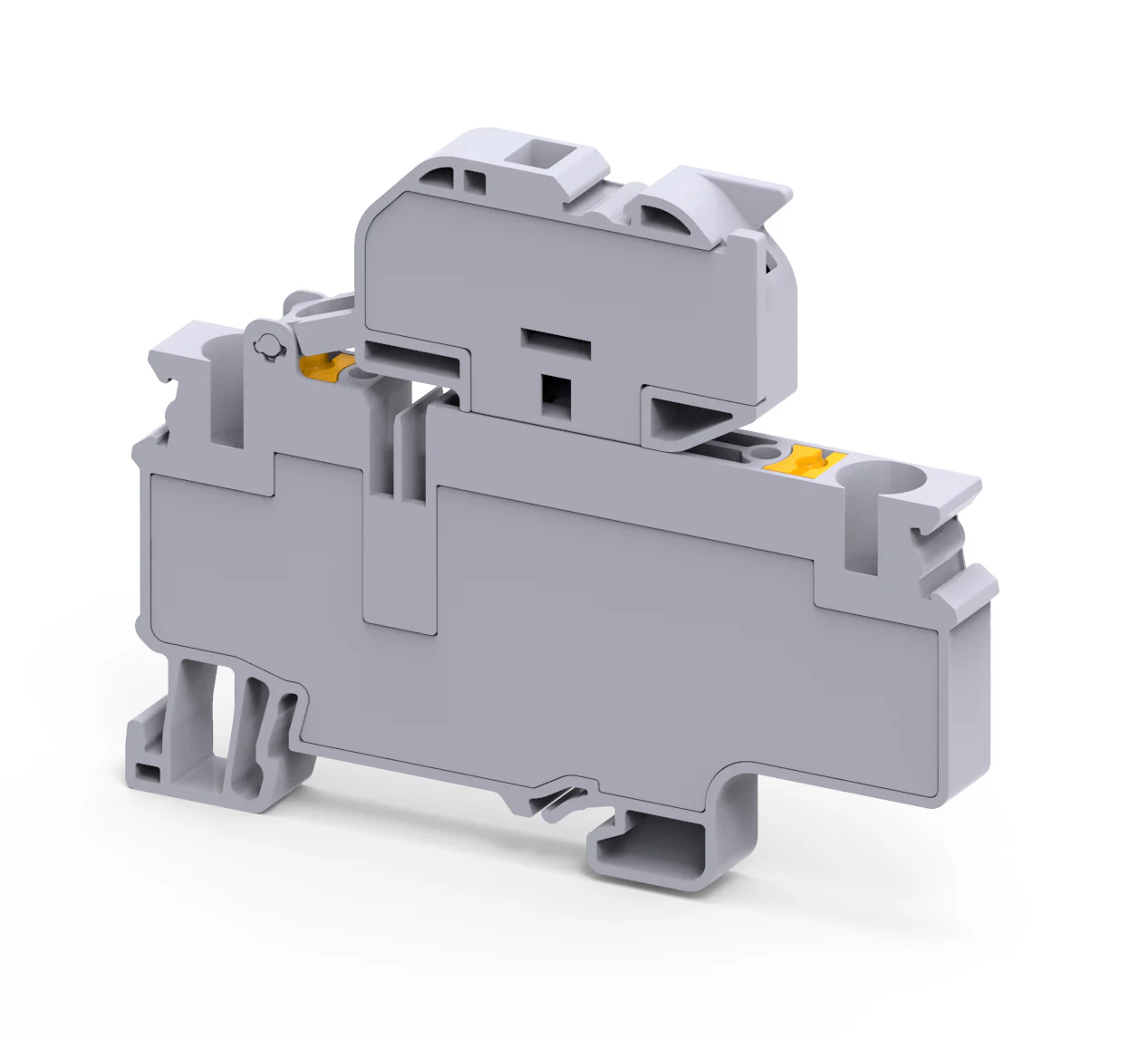 Предохранительная клемма CPF6L6-60V - Предохранительная клемма, светодиодная индикация LED 6-60V, тип фиксации провода: push-in, номинальное сечение: 6 мм кв., 10A, 1000V, ширина: 6 мм, цвет: серый, тип монтажа: DIN 35