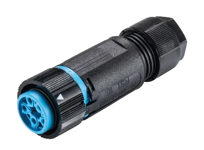 Разъем RST16I5 S B1 ZT6S H BL - Розеточный разъем на кабель диам. 7,1-13 мм, IP68(69k), 5 полюсов, цвет: голубой, номинальные характеристики: 250V/400V 16A, серия gesis RST MINI