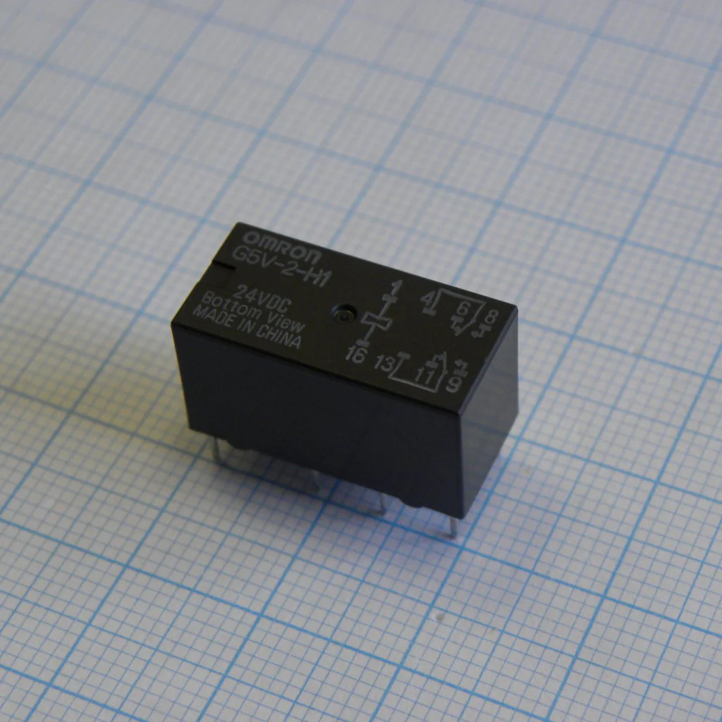 G5V-2H1-24DC - Сигнальное реле 24VDC 1A DPDT (20,5x10,1x11,5мм) THT