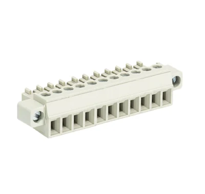 Розетка Wiecon 8513 B / 11 F OB - Розеточный разъем, угловой, на кабель, с монтажными фланцами, шаг 3,5 мм, 11 полюсов, номинальное сечение: 1,5 мм кв., винтовая фиксация провода, 250V, 8А, без маркировки, цвет: серый, серия 8513 B