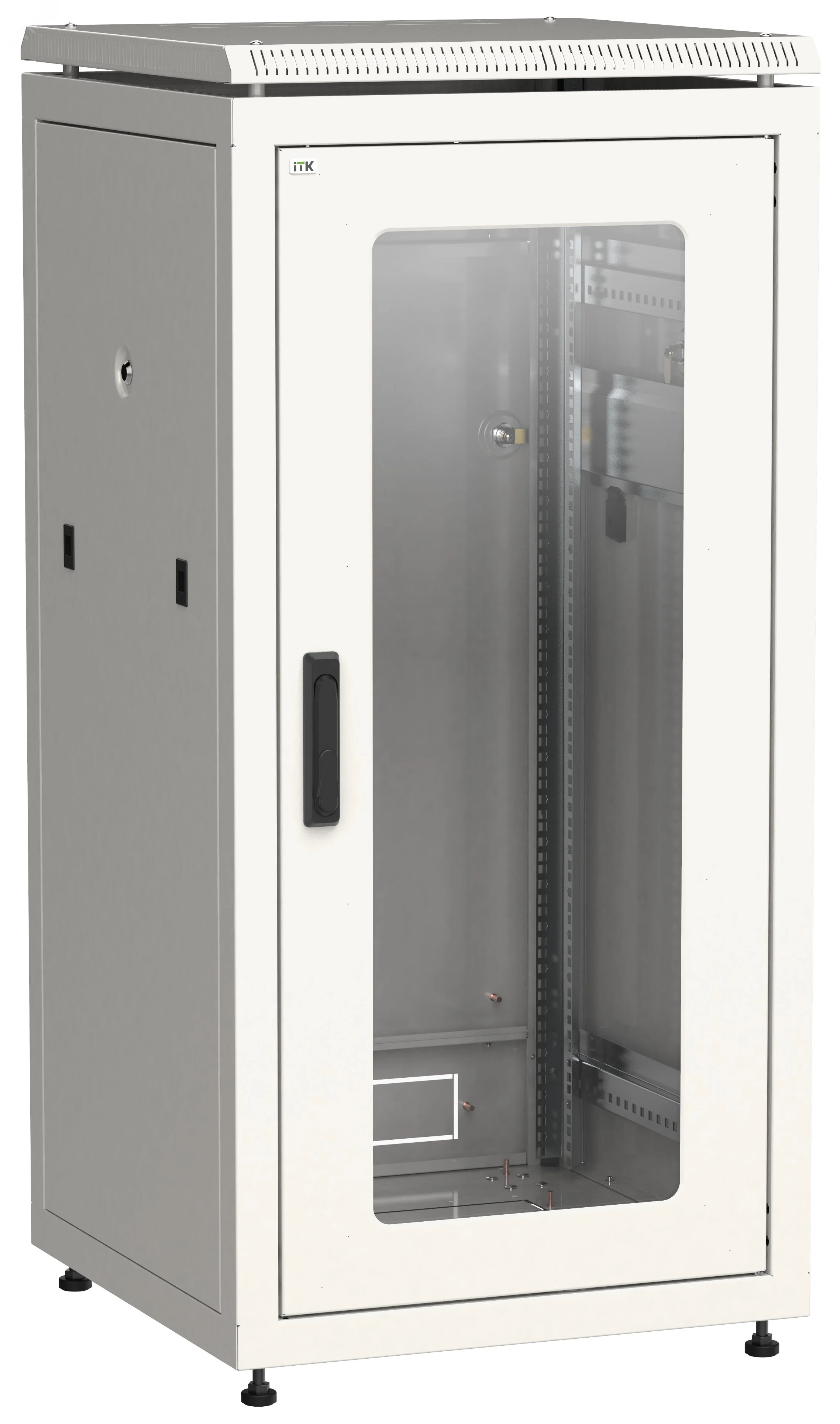 Шкаф сетевой 19" LINEA N 18U 600х800мм стеклянная передняя дверь серый LN35-18U68-G