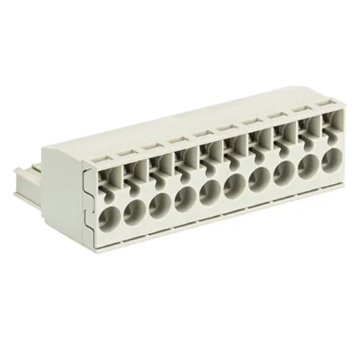 Розетка Wiecon 8113 BFK / 10 TOP - Розеточный разъем, угловой, на кабель, шаг 5 мм, 10 полюсов, номинальное сечение: 2,5 мм кв., пружинная фиксация провода, 400V, 12А, с маркировкой, цвет: серый, серия 8113 BFK