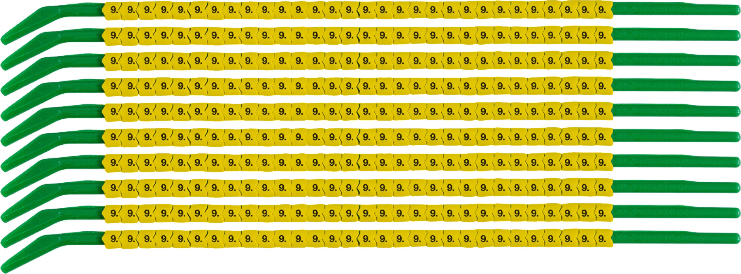 brd333159 - SCNG-09-9 клипсы жёлтые, 300шт/упак, для провода 2,5-3,0мм диаметра, легенда 9