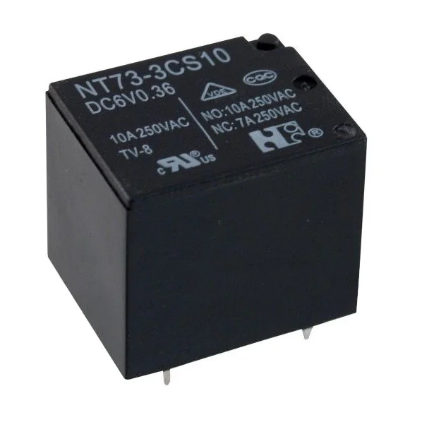 NT73-2-C-6-DC5V-0.36 - Реле силовое, 6А одна контактная группа-два направления катушка 5В 0.36Вт
