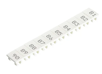 Шильдик 9705A/8/10B 81-90 - Маркировка для клемм сечением 6 мм.кв., шириной 8 мм, 10 шильдиков, белая, нанесенные знаки: 81 – 90