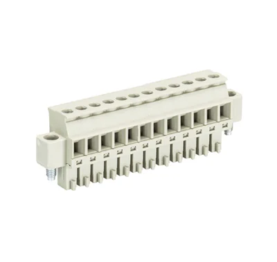 Розетка Wiecon 8813 B / 12 VR F - Розеточный разъем, прямой, на кабель, с монтажными фланцами, шаг 3,81 мм, 12 полюсов, номинальное сечение: 1,5 мм кв., винтовая фиксация провода, 250V, 8А, с маркировкой, цвет: серый, серия 8813 B VRF