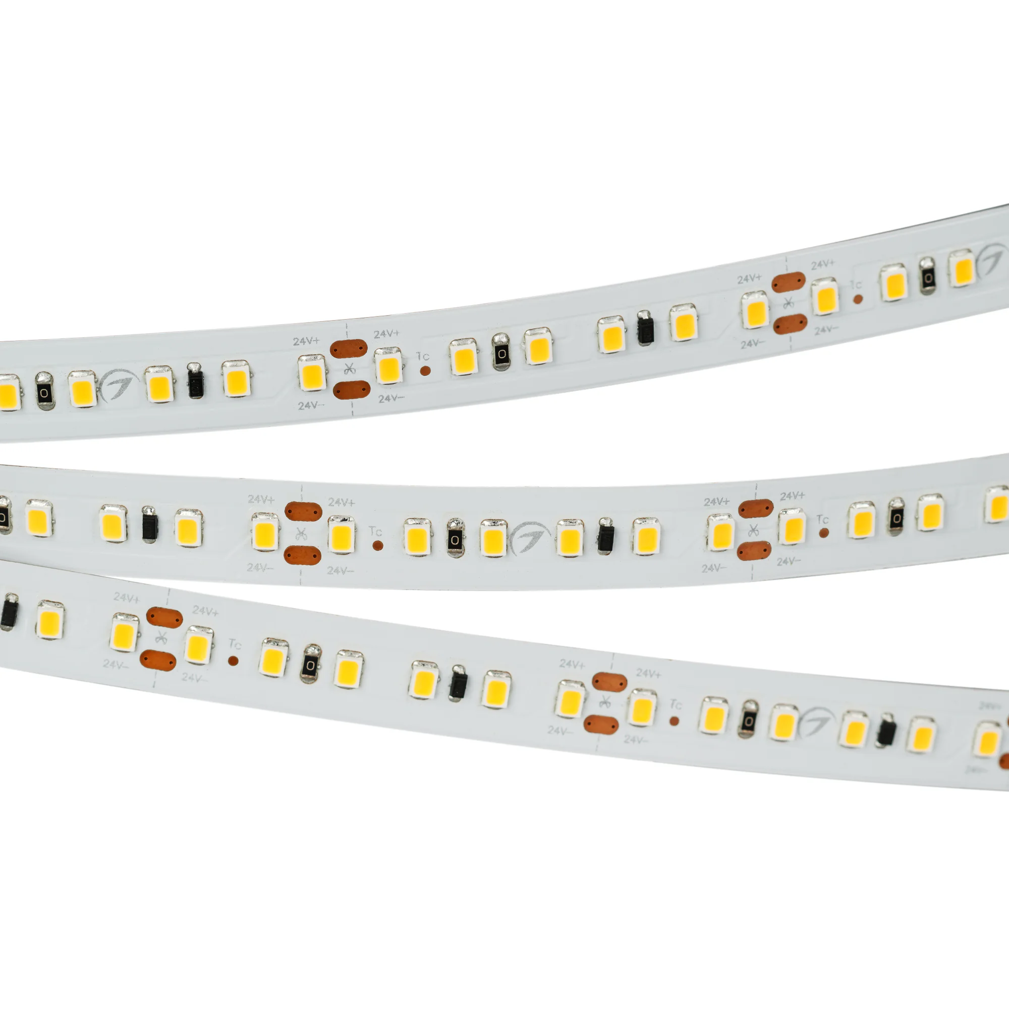 Лента IC2-A120-12mm 24V White6000 (9.6W/m, IP20, 2835, 20m) 024589(1) - Стабилизированная лента, светодиоды smd 2835, 120шт/м (2400шт на 20м), белая плата 12мм, скотч 3М. Цвет БЕЛЫЙ 5800-6500K. Угол 120°, цветопередача CRI>85. Питание 24V, мощность 9.6 Вт