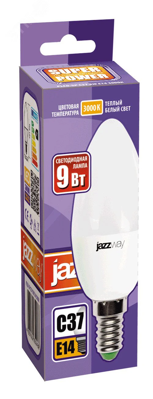 Лампа светодиодная PLED-SP 9Вт C37 свеча 3000К тепл. бел. E14 820лм 230В 2859457A