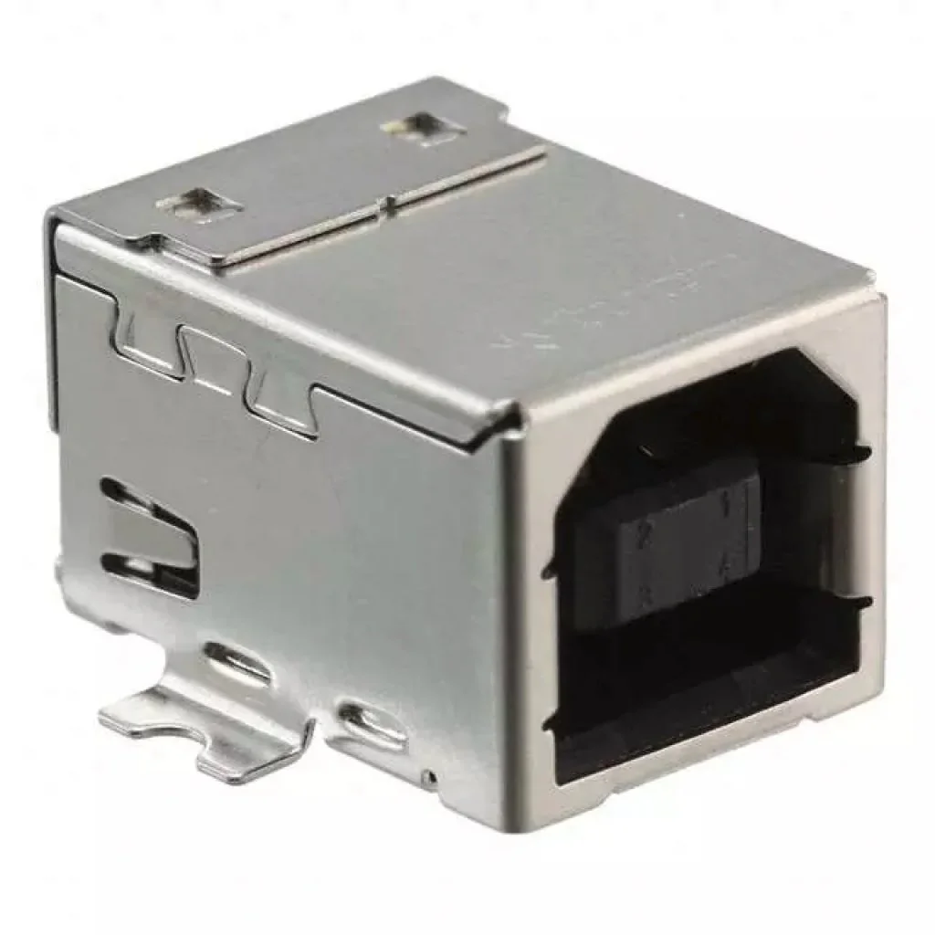 1734346-1 - Разъем USB тип B, USB 2.0, розетка, 4 вывод(-ов), Поверхностный Монтаж, Прямой Угол