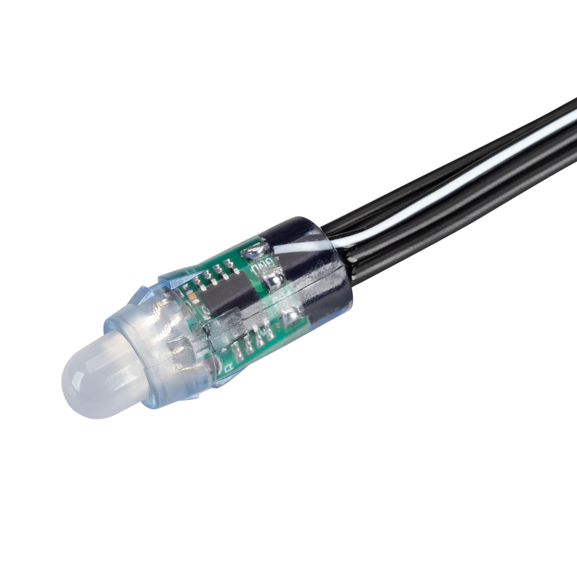 Герметичный управляемый модуль SPI-UVR-D12 12V Cool 10K-BPT (0.3W, IP67, 90 deg) 043437 - Управляемый светодиодный модуль SPI, цвет свечения ХОЛОДНЫЙ 10000K, индекс цветопередачи CRI>80, микросхема LB1908 (совместима с SM16703, WS2811, UCS1903), функция о