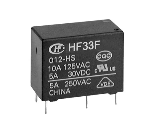 HF33F/012-ZTF - Реле силовое 5А одна группа на переключение катушка 12В