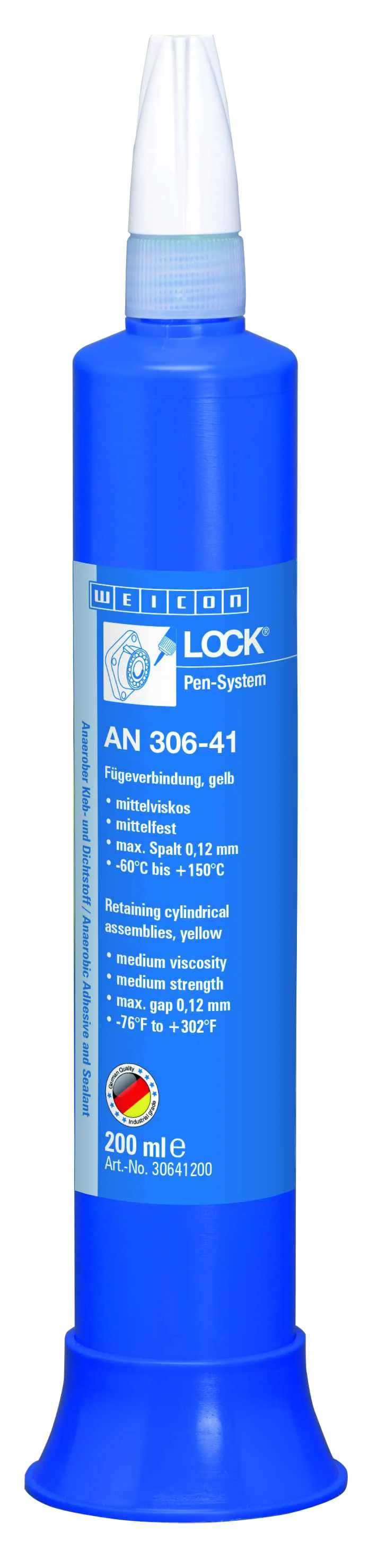 wcn30641200 - 10020033 WEICONLOCK AN 306-41 Фиксатор цилиндрических узлов (200 мл) средняя прочность, средняя вязкость, мак
