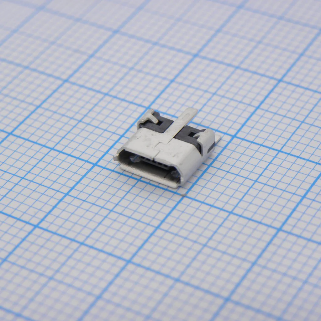 1051330011 - Разъем Micro USB тип B, USB 2.0, розетка, 5 вывод(-ов), Поверхностный Монтаж, Вертикальный