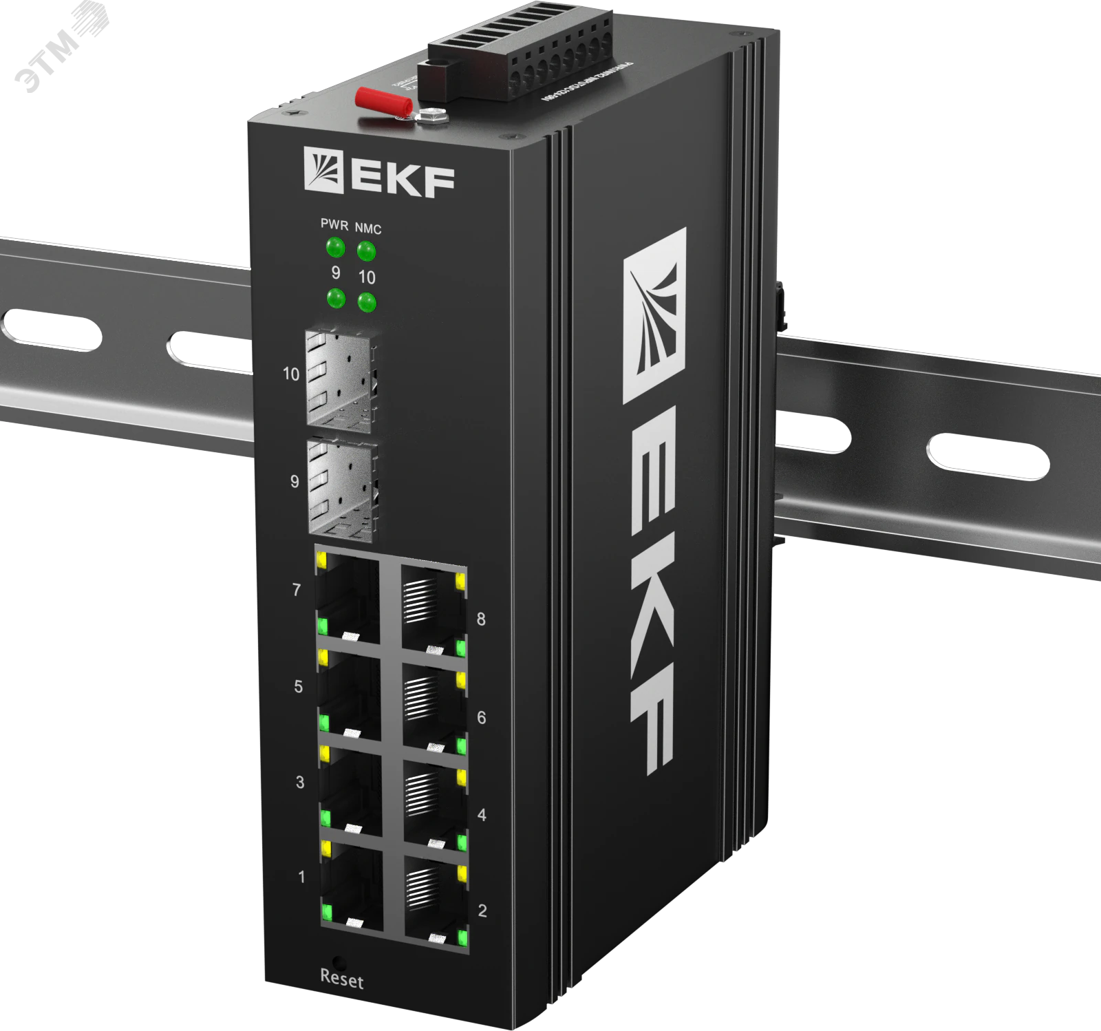 Промышленный управляемый коммутатор уровня L2 ML2-2GX/SFP-8GTP, 2 порта 1000Base-X SFP, 8 портов 10/100/1000Base-T(X) RJ45 c PoE, монтаж на динрейку TSX EKF