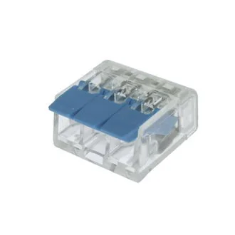 PCT-413 BLUE - Клемма зажимная соединительная безвинтовая 3 провода сечение 0.5-2.5 кв.мм