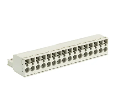 Розетка Wiecon 8213 BFK /16 TOP K OB - Розеточный разъем, угловой, на кабель, шаг 5,08 мм, 16 полюсов, номинальное сечение: 2,5 мм кв., пружинная фиксация провода, 400V, 12А, без маркировки, цвет: серый, серия 8213 BFK