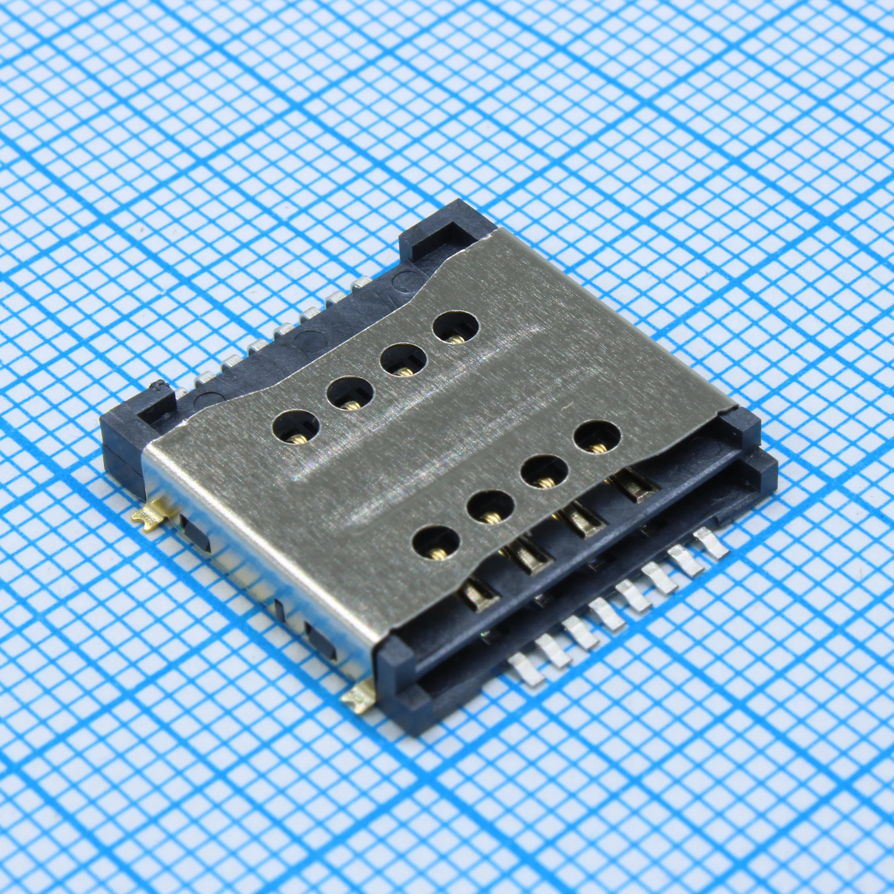 DS1138-03-08SS4BSR - Сдвоенный разъем под SIM Card (2xSIM) H=3.0mm SMT